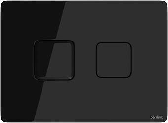 ACCENTO SQUARE PNEUMATISCHE SPOELKNOP GLAS ZWART S97-058