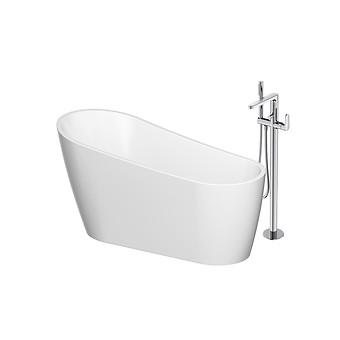 SET B721: ZEN by Cersanit 167x72 OVAAL VRIJSTAAND BAD MET INVERTO by Cersanit VRIJSTAANDE KRAAN CHROOM S601-140