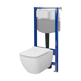 SET C26: AQUA 50 MECH QF WC-FRAME + VIRGO BY CERSANIT CLEANON WANDHANGEND TOILET MET TOILETZITTING S701-805