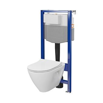 SET C34: AQUA 50 MECH QF WC-FRAME + MILLE PLUS CLEANON WANDHANGEND TOILET MET TOILETZITTING S701-813