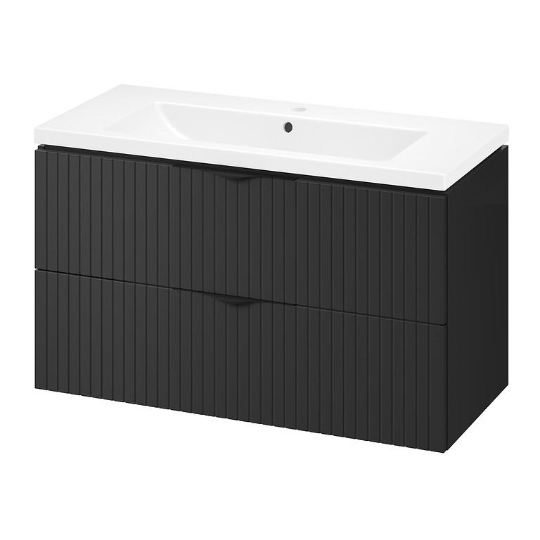 SET C463 TIRSO 100 BLACK MATT (CABINET+WASHBASIN) S801-588
