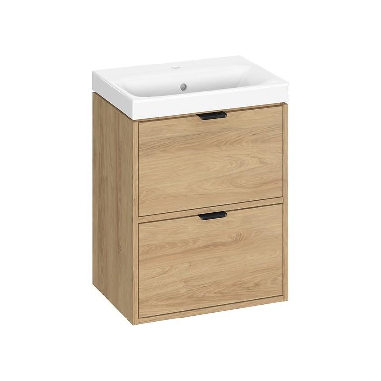SET C638 ATRATO SLIM 50 OAK HIKORA  (CABINET+WASHBASIN) S4007-005