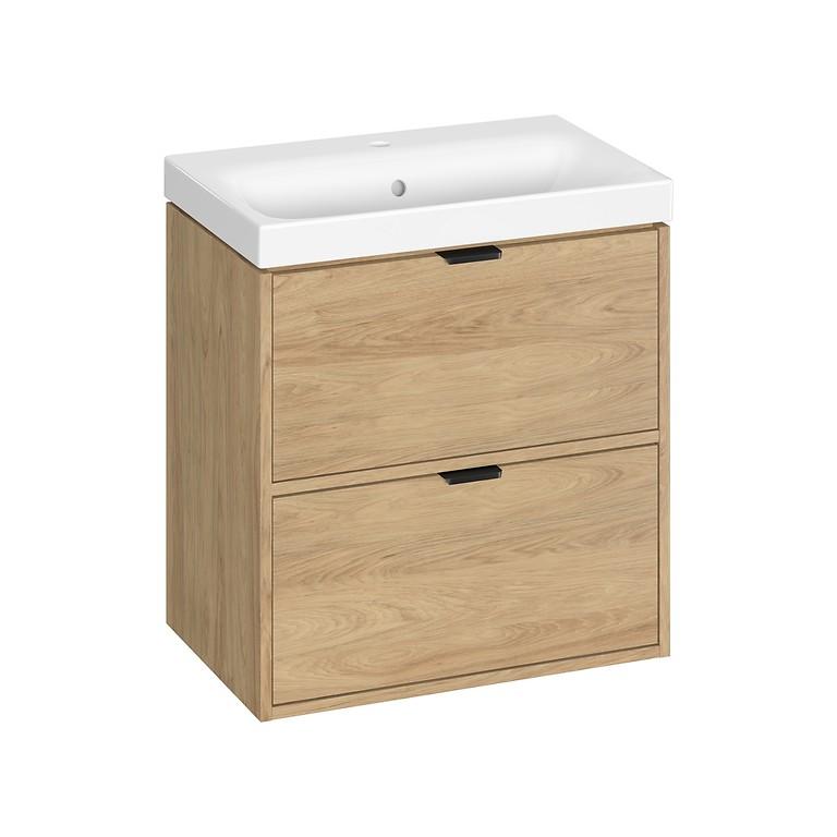SET C641 ATRATO SLIM 60 OAK HIKORA  (CABINET+WASHBASIN) S4007-004