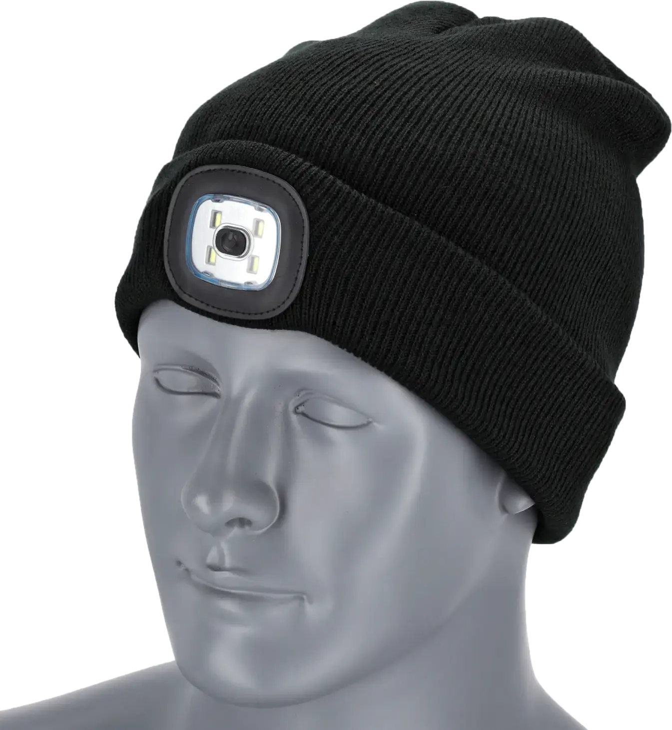 Winter hat with flashlight 2 RAYS ONE SIZE Black STALCO S091491038