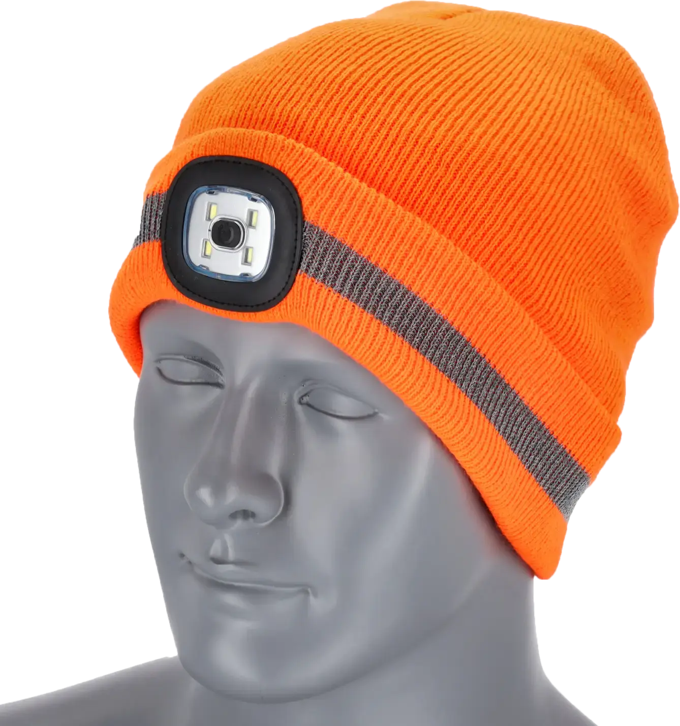 Winter hat with flashlight RAY FLUO Orange STALCO S091491036
