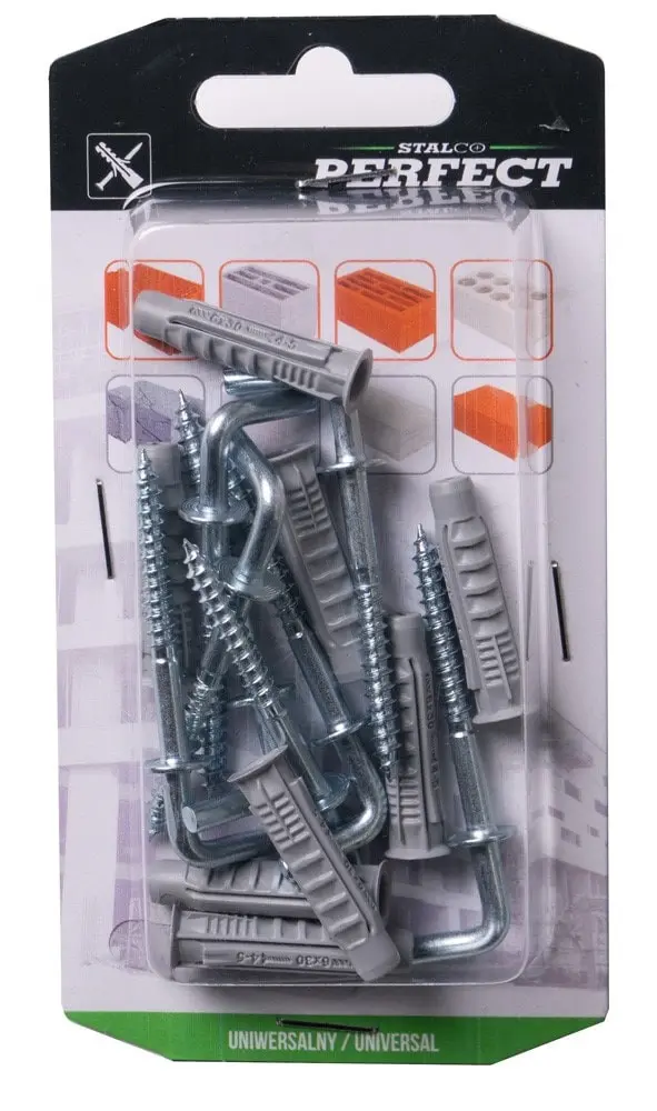 Universal expansion plug with straight hook RXHP drill ø: ø8mm, hook: ø4,5x46mm 6 pcs STALCO PERFECT BRXHP-8/4,5x46