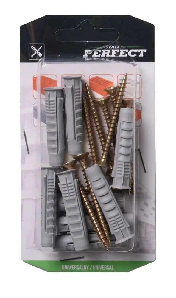 Universal expansion plug with RXS screw , drilling diameter: ø6mm, screw: ø4.0x40mm 14 pcs STALCO PERFECT BRXS-6/4.0x40