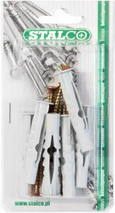 Universal expansion plug with screw KU drilling diameter: ø8mm, screw: ø4.5x80mm, 5 pcs STALCO BKU-.8/4.580
