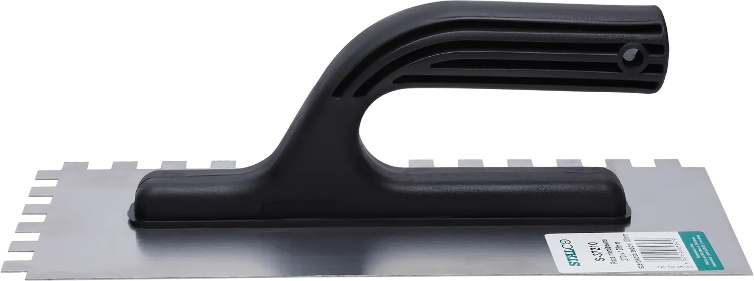 Stainless Steel Trowel 280 x 128 mm 10 x 10 teeth STALCO S-37210