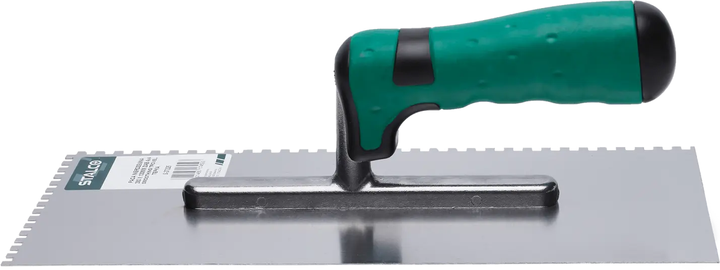 RVS Troffel 280 x 130 mm 4 x 4 tanden STALCO S-37225