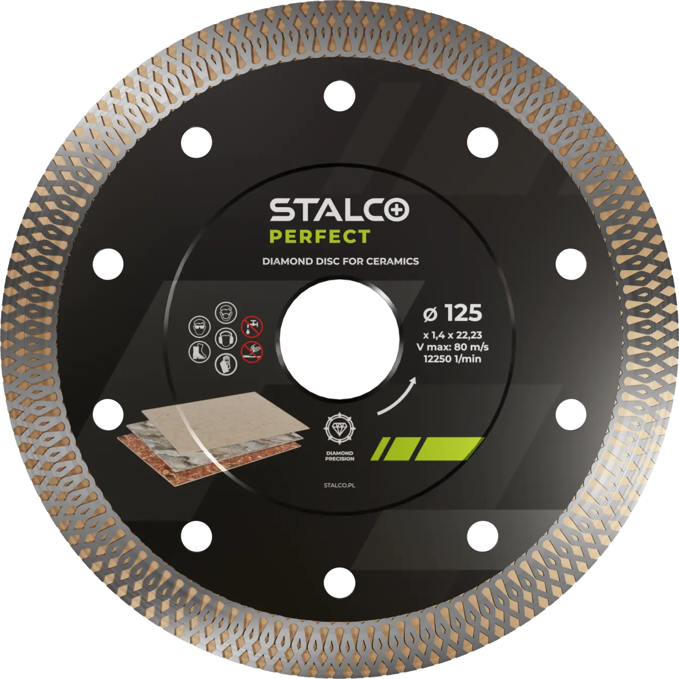 Diamond blade for ceramics ø 125 x 1.4 x 22.23 mm STALCO PERFECT S-71962