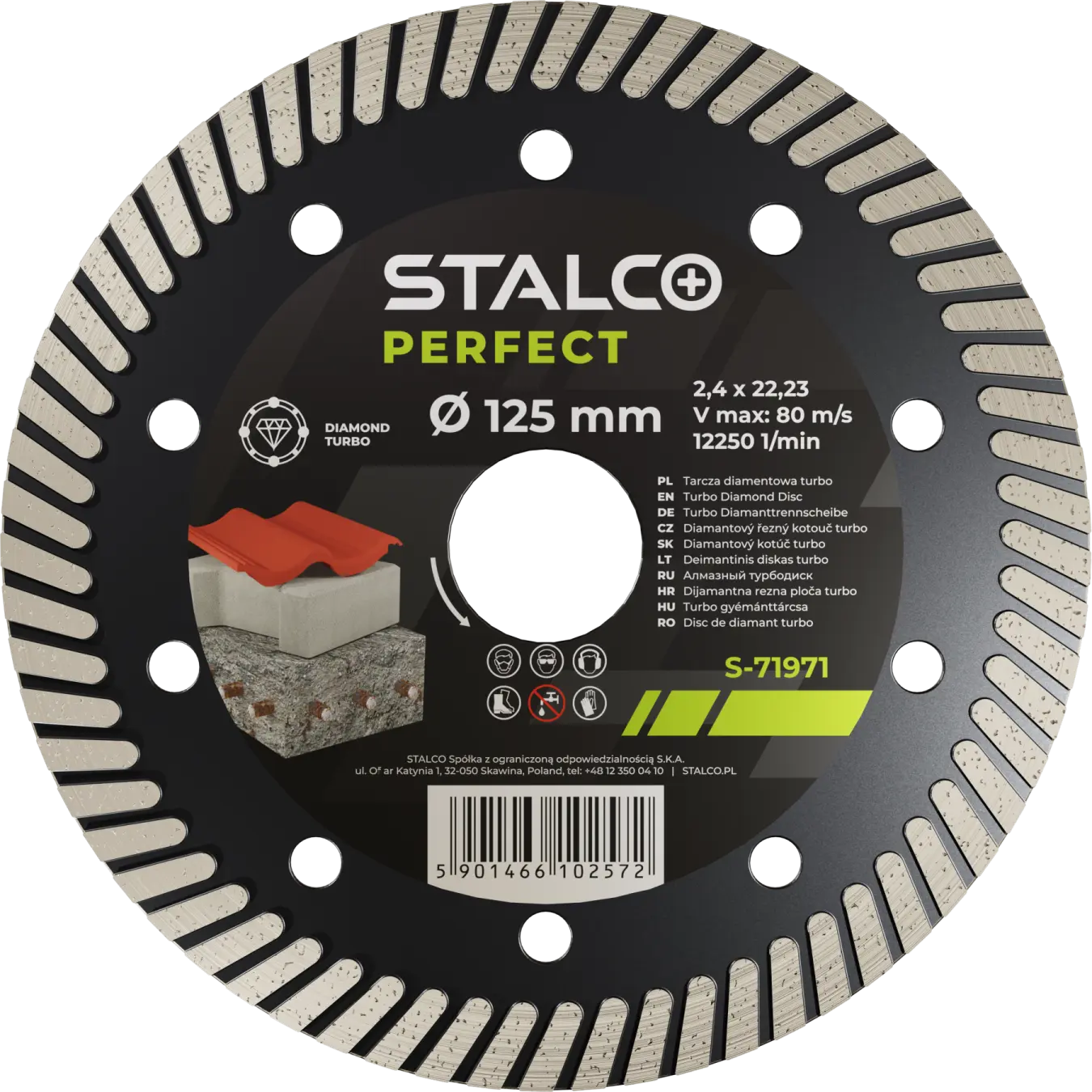 Turbo diamond disc ø 125 x 2.4 x 22,23 mm STALCO PERFECT S-71971