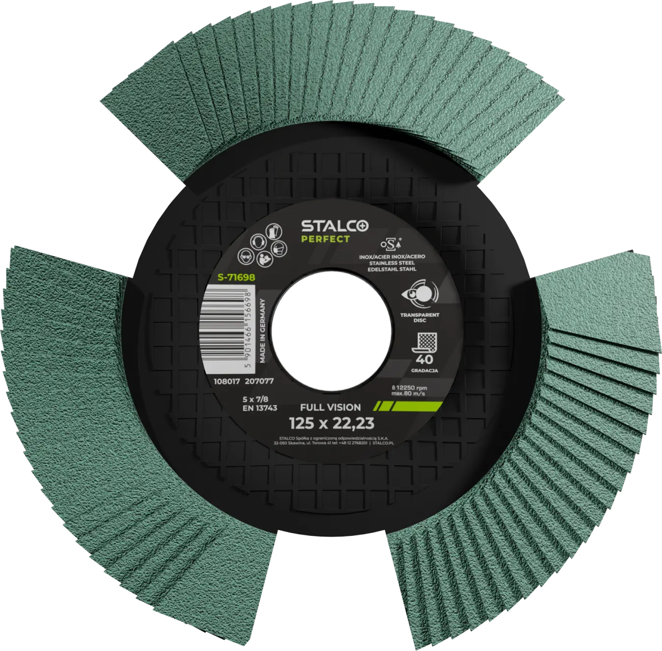 Flap Grinding Disc ø 125 x 22,23 mm, G60 STALCO PERFECT S-71697