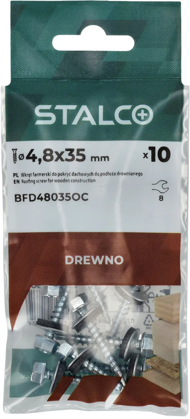 Farm screw STALCO BFD (1 pack - 10 pcs.) Ø4.8 x 35 mm; RAL 8017 STALCO BFD48358017