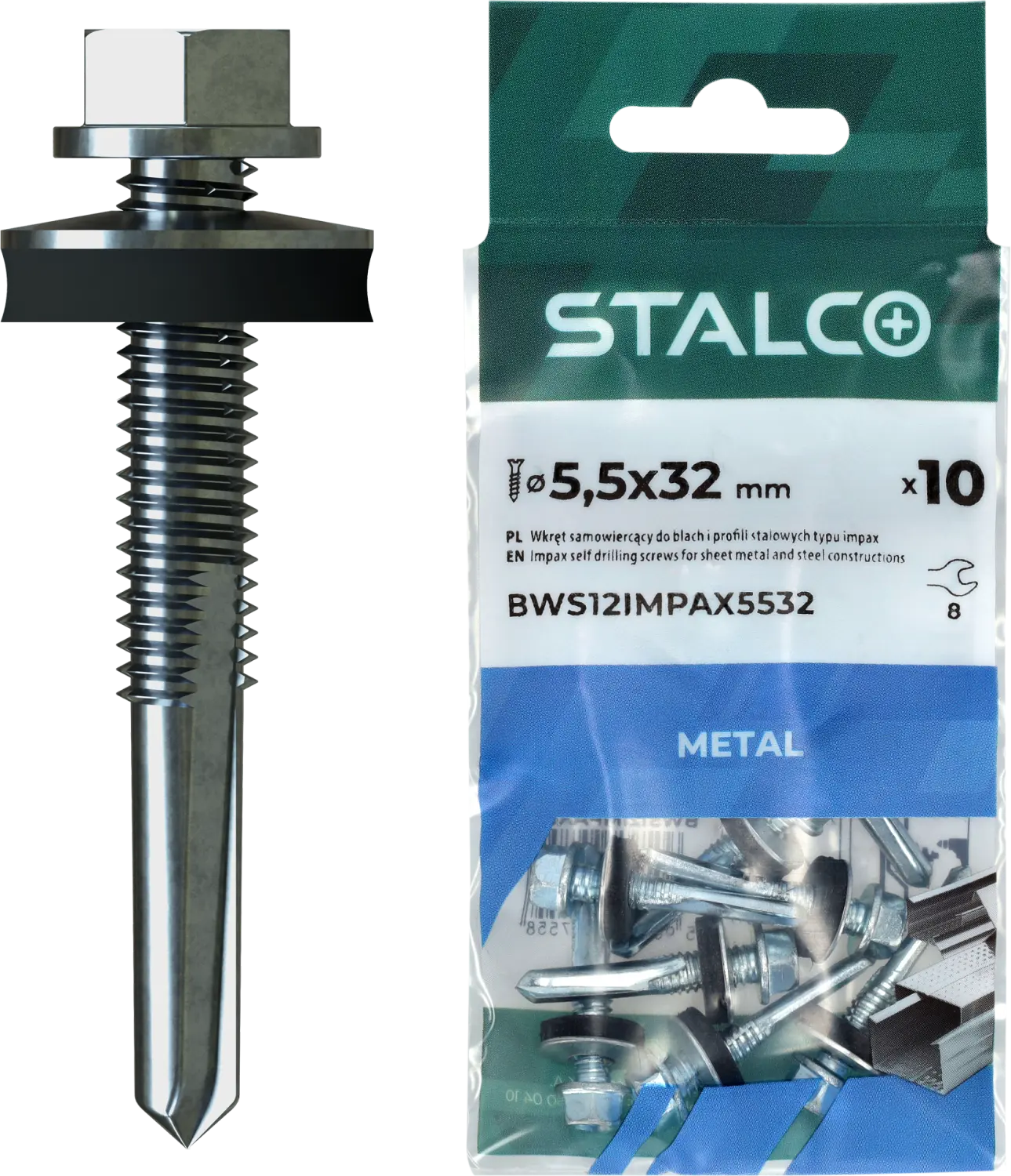 Self-drilling screw for steel WS IMPAX 5.5 x 24 mm STALCO BWS8IMPAX5524