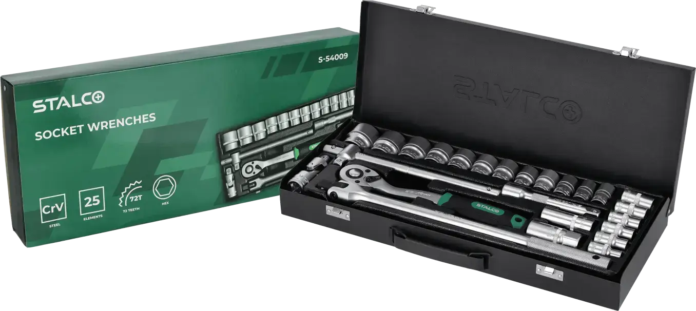 Socket wrench set 25 pcs STALCO S-54009