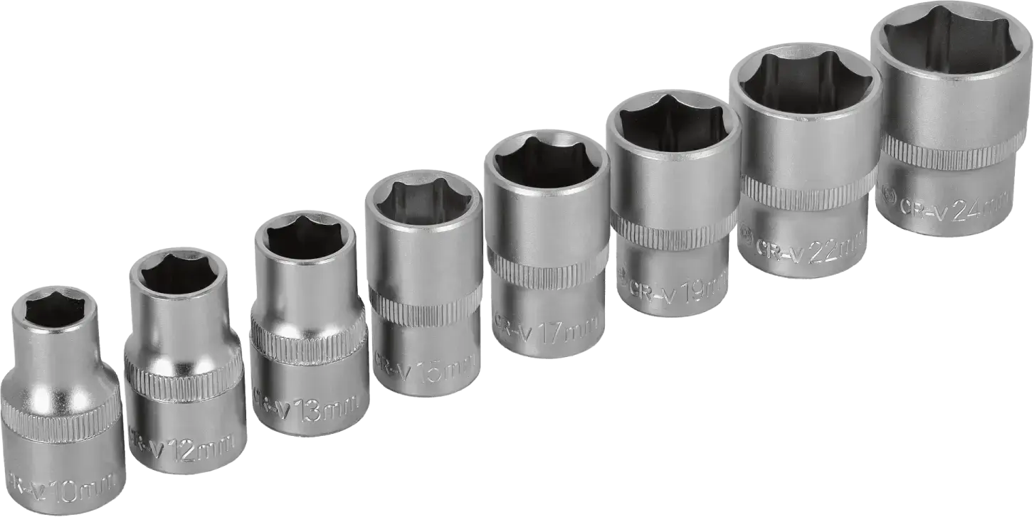 Socket set 1/2 on rail 8 pcs STALCO S-54057