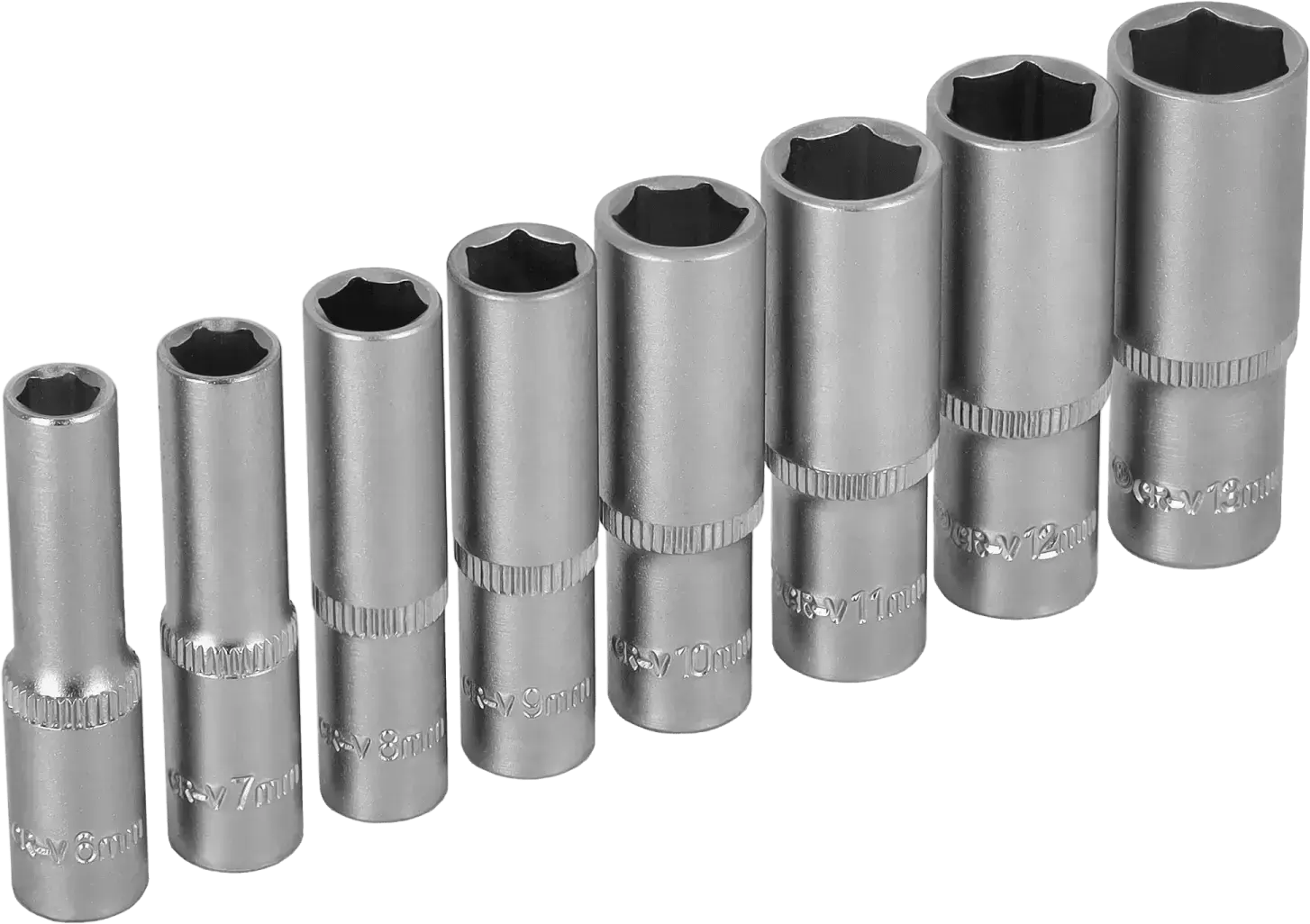 Deep socket set 1/4 on rail 8 pcs STALCO S-54061