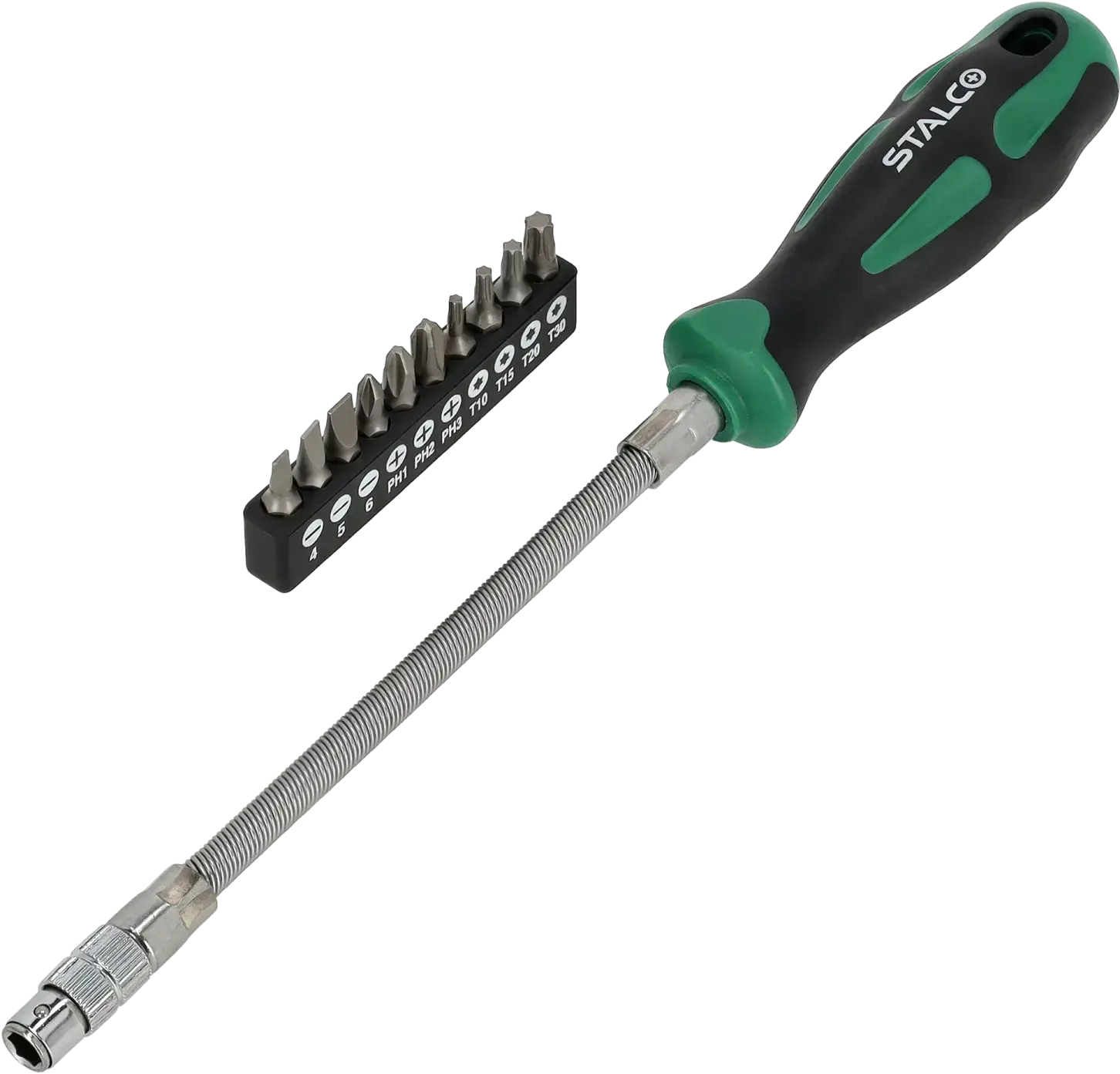 Flexible screwdriver with bits STALCO S-12401