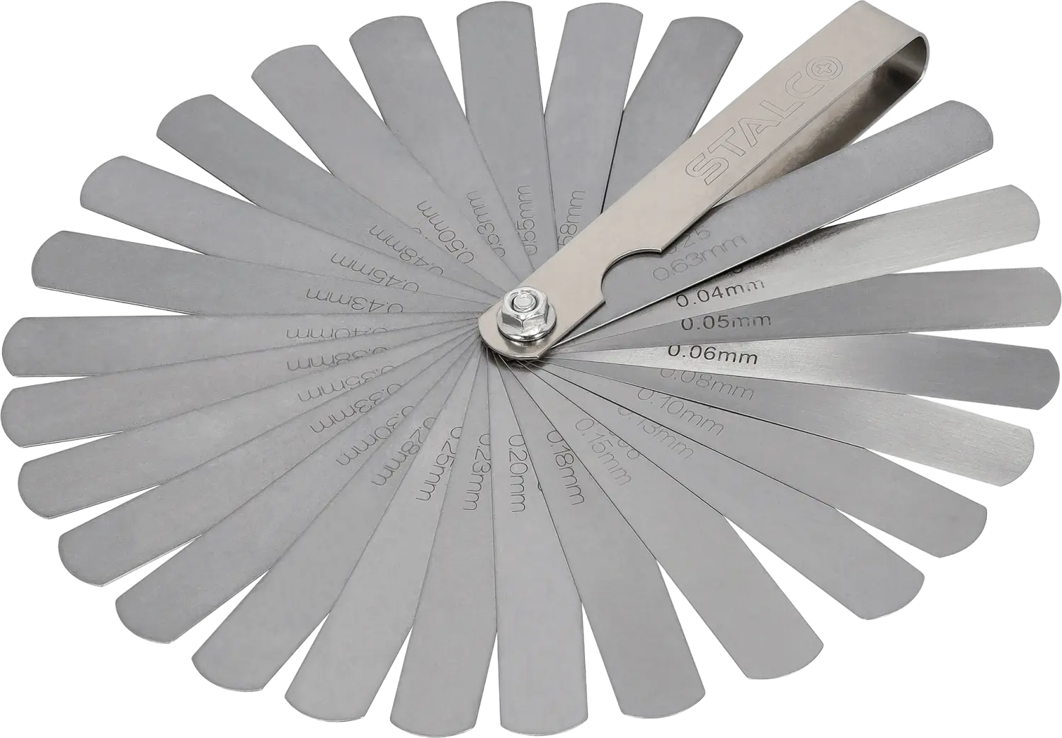 Voelermaat 26 bladen (0.04 - 0.63 mm) roestvrij staal STALCO S010510226 STALCO S010510226