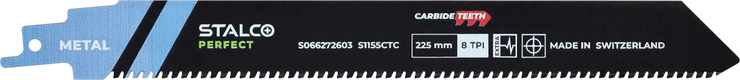 Reciprocating saw blade - CARBIDE METAL 225mm (1 pc) 8 TPI S1155CTC STALCO PERFECT S066272603 STALCO PERFECT S066272603