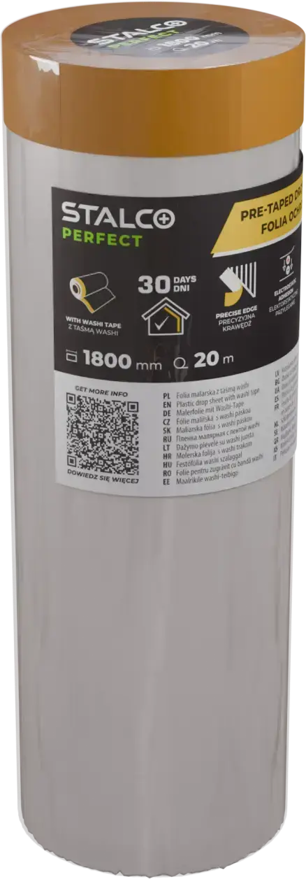 Protective painting film with washi tape 180 mm x 20 m STALCO PERFECT S043147624