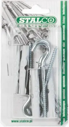 Universal expansion plug with ceiling hook KUHS , drilling diameter: ø6mm, hook: ø3.5x65mm, 6 pcs. STALCO BKUHS-.6*65