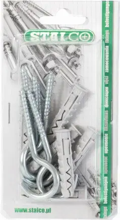 Expansion plug with ceiling hook KHS sleeve: ø10x50mm, hook: ø6x52mm, 4 pcs STALCO BKHS-10