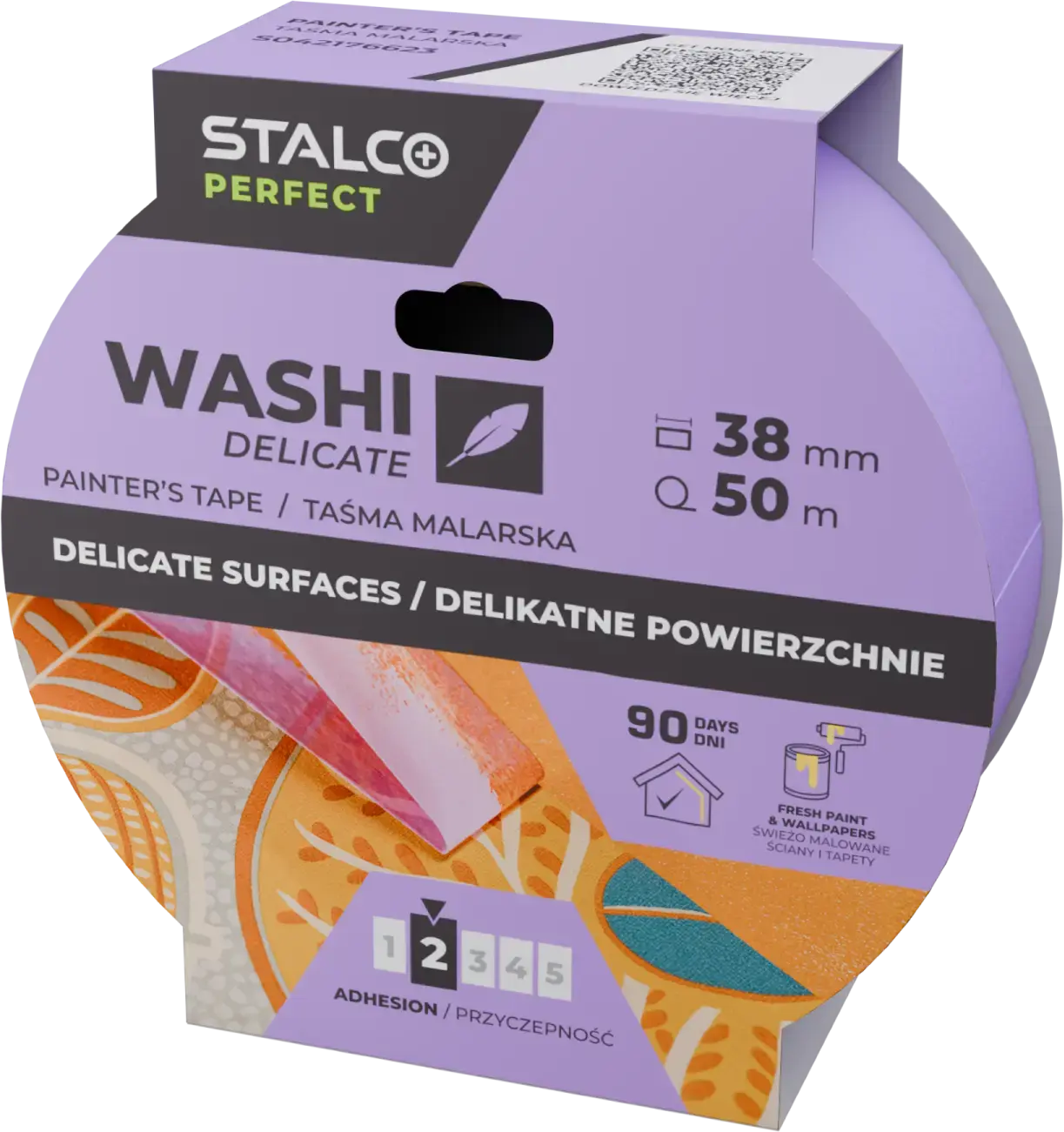Precisie washi schilderstape voor delicate oppervlakken 38mm x 50m STALCO PERFECT S042176623