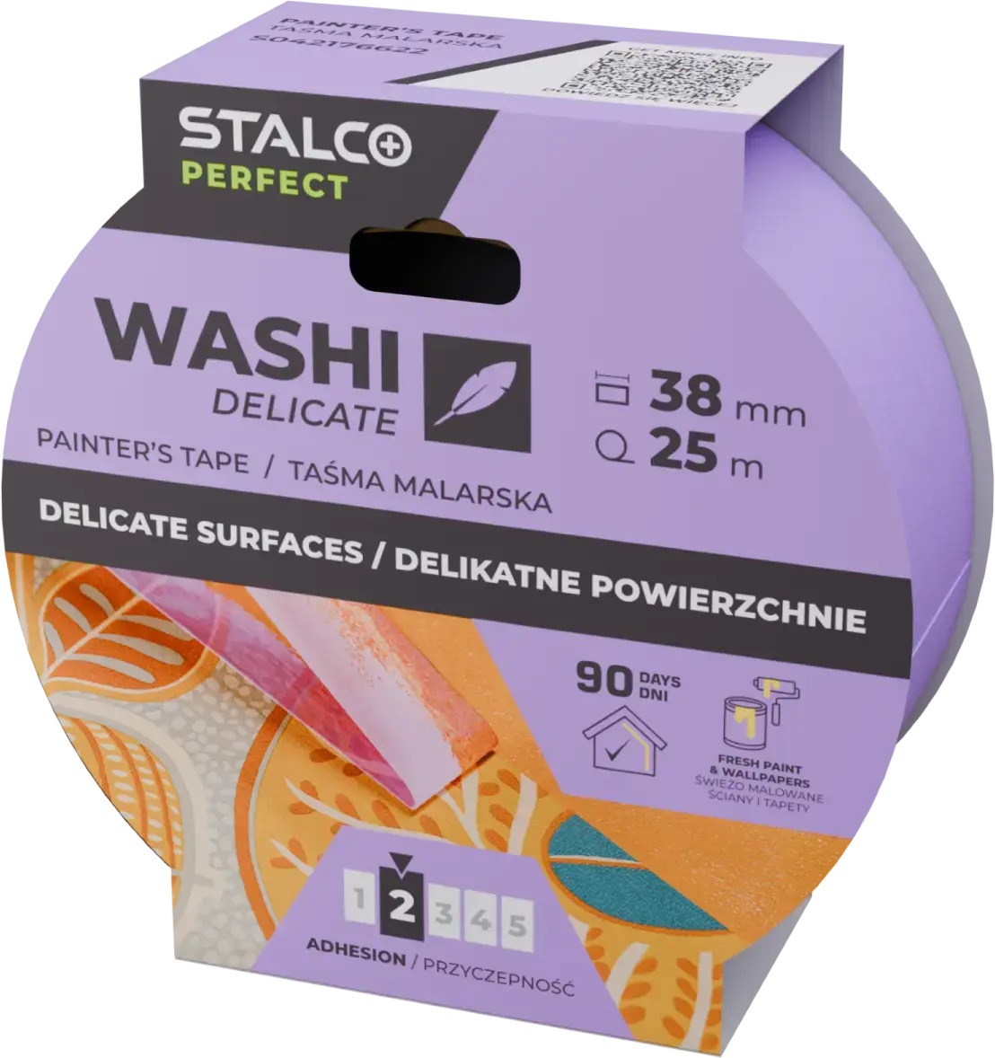 Precisie washi schilderstape voor delicate oppervlakken 38mm x 25m STALCO PERFECT S042176622