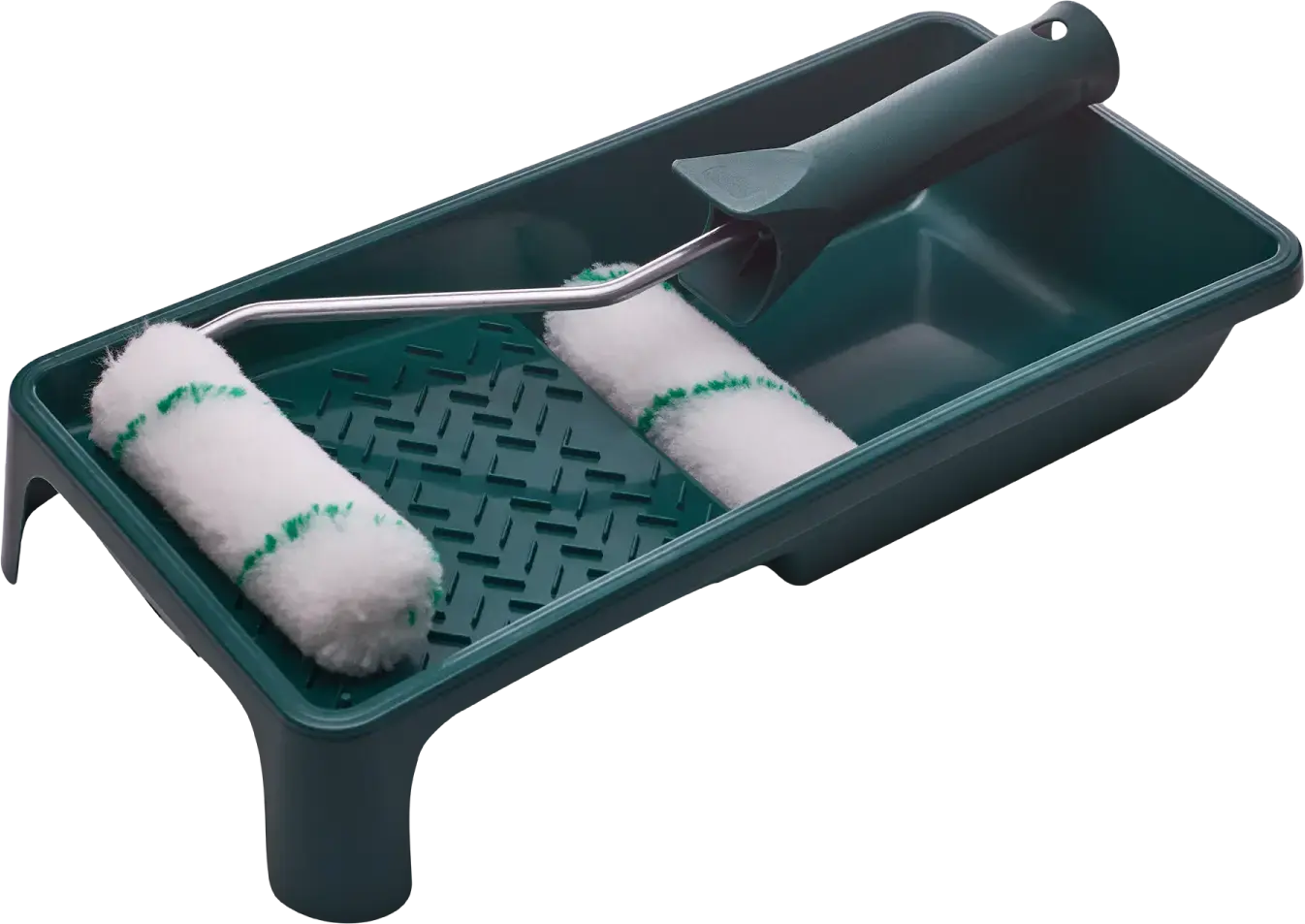 Painter’s set - Green thread ACRYL tray 150 x 290 mm, handle 100 / ø6 mm, 2 x Green thread 100 mm STALCO S-38911