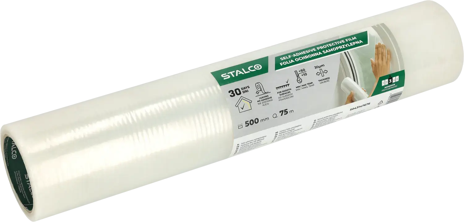 Zelfklevende beschermfolie transparant 500mm x 75m STALCO STALCO S043147676 STALCO S043147676