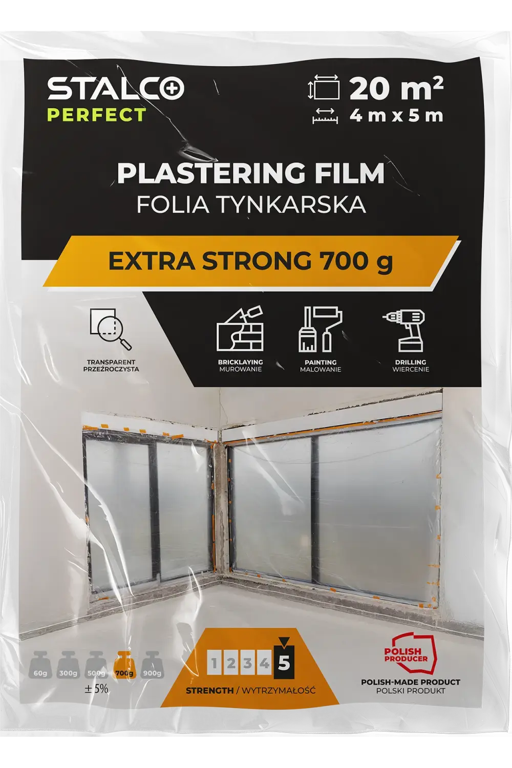 Plastering foil extra strong 4x5m 700g STALCO PERFECT S043147645 STALCO PERFECT S043147645