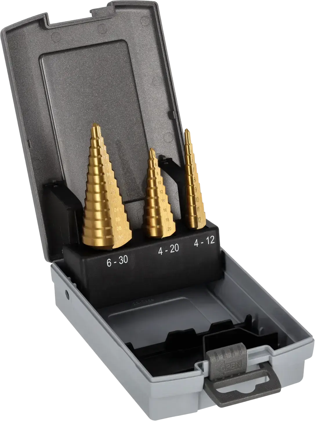 Step drill bit set HSS TiN 3 pcs STALCO PERFECT S-72534