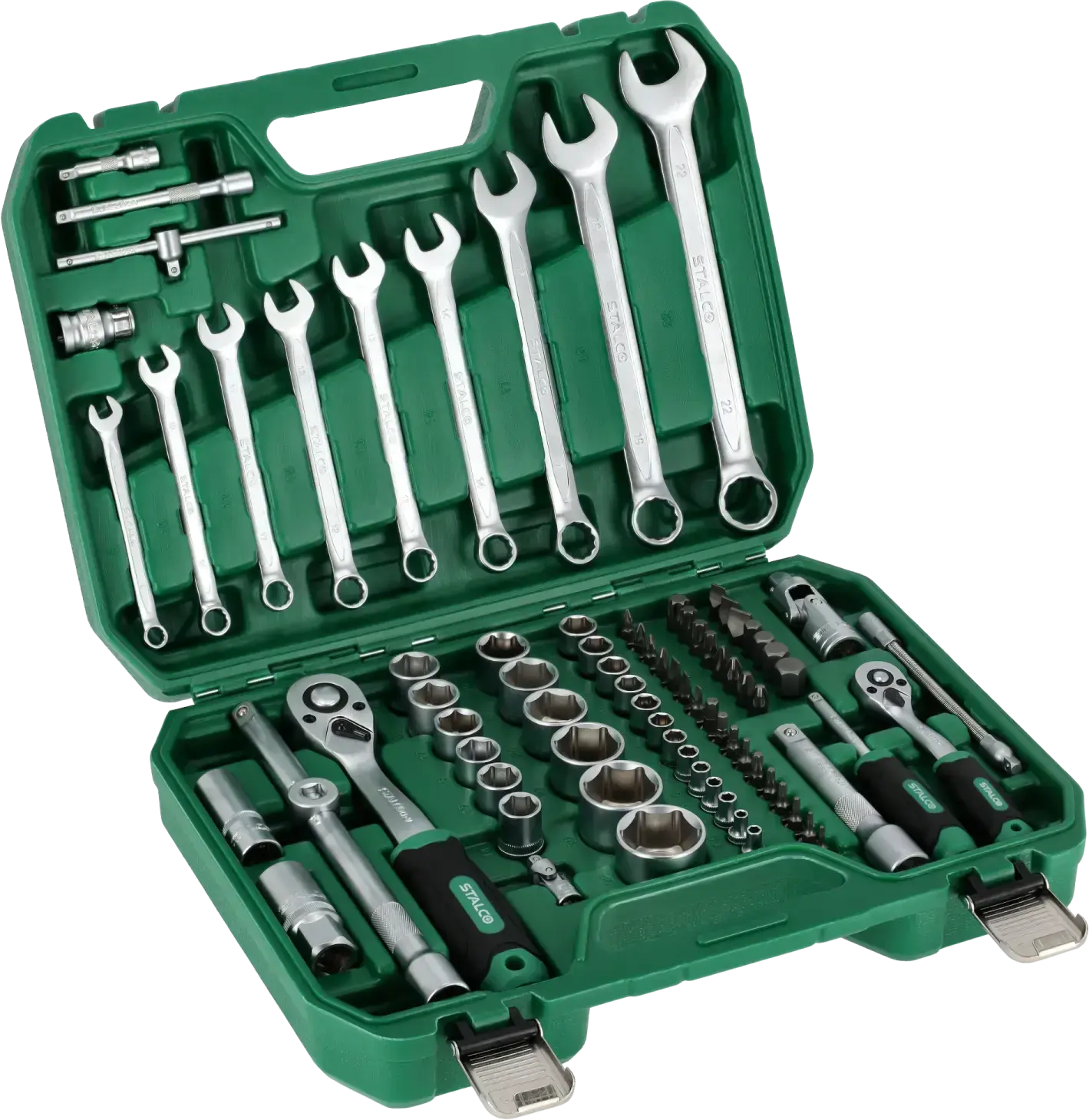 Dopsleutel en ringsleutel set 82 delig STALCO S-54013