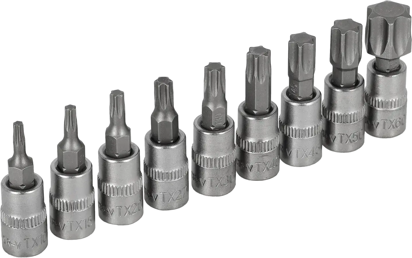 Bit socket set 1/4 inch on rail 9 pcs STALCO S-54019