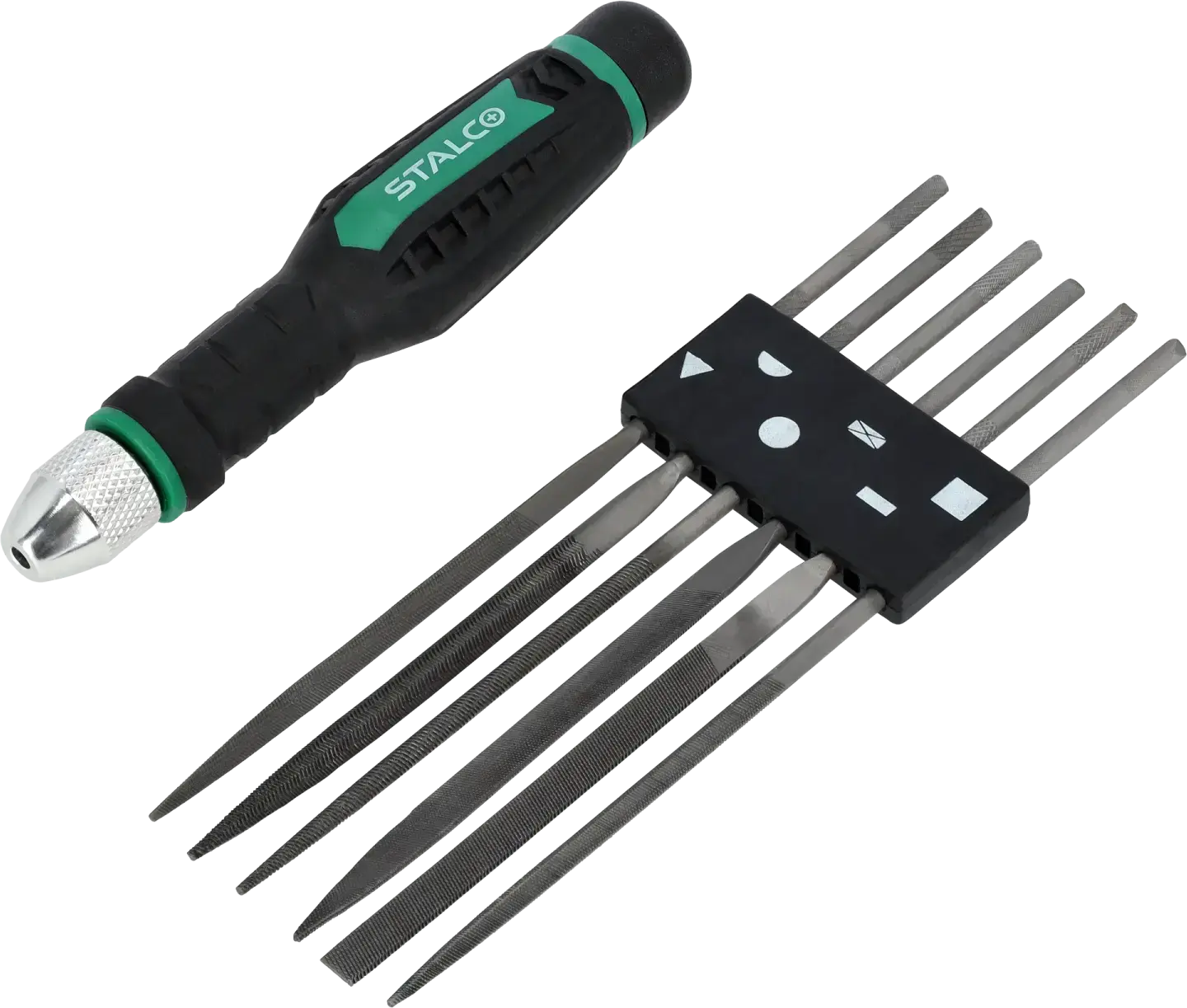 Precision file set with handle STALCO S-40417