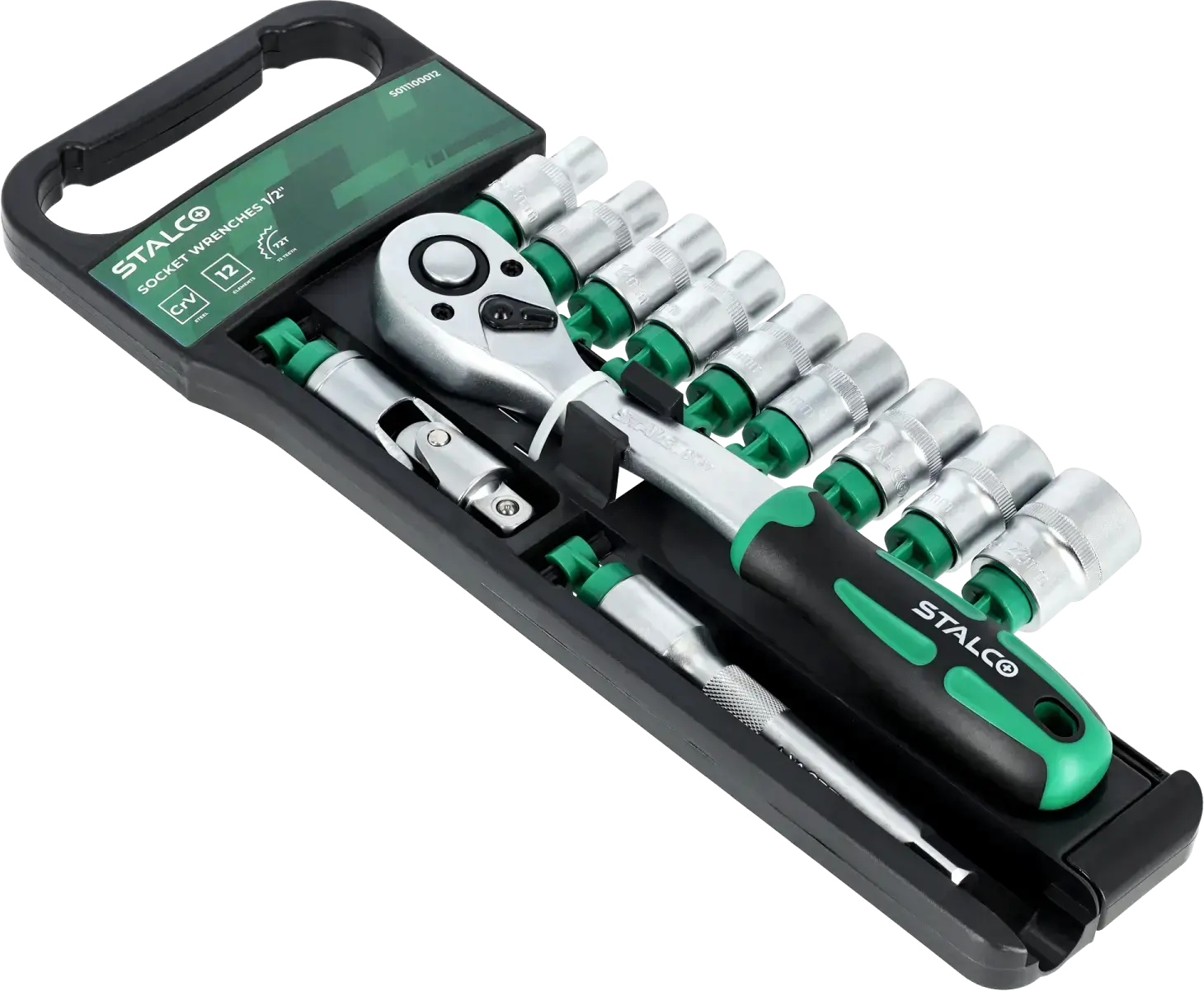 Sockets and ratchet on hanger STALCO S011100012