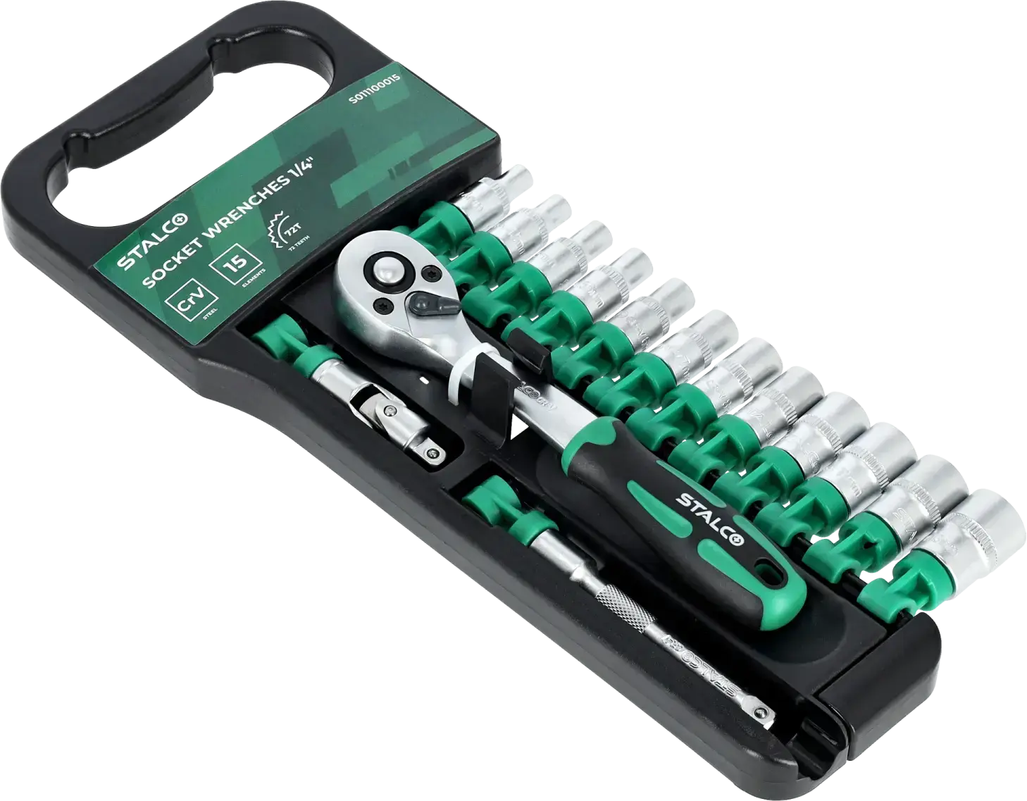 Sockets and ratchet on hanger STALCO S011100015