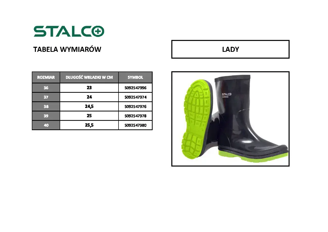Women’s rubber boot LADY size 37 STALCO GARDEN S092547976