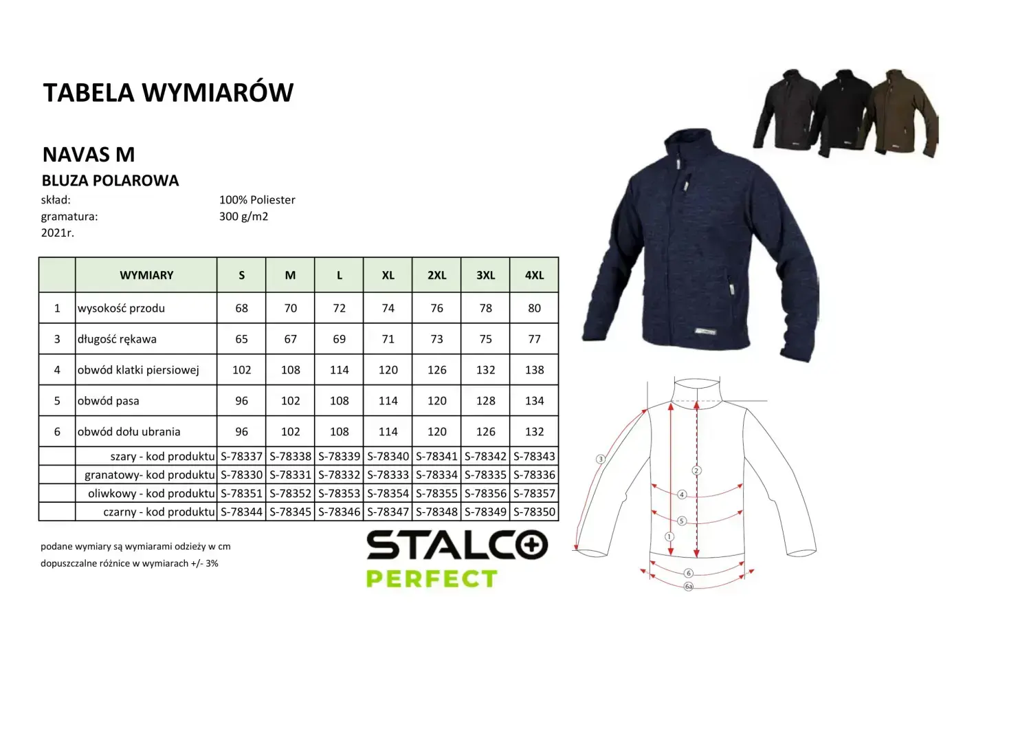 Men's fleece sweatshirt NAVAS M 4XL Olive STALCO PERFECT S-78357
