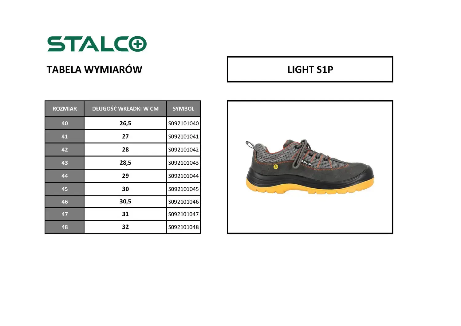 Leren lage schoenen LIGHT S1P maat 43 STALCO S092101043