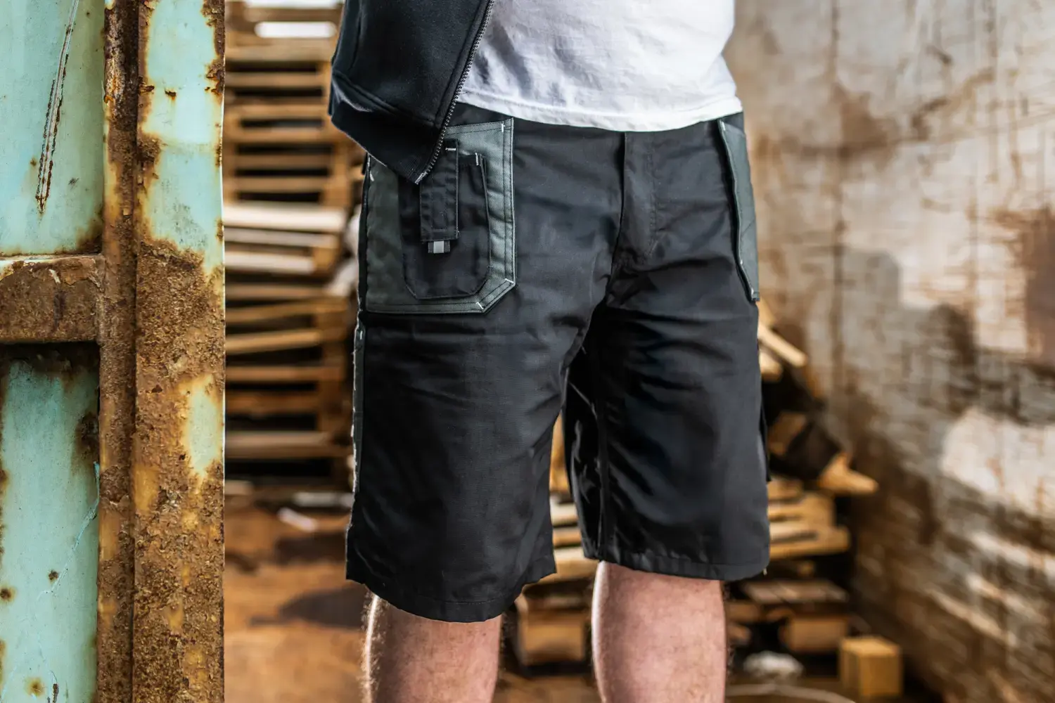 BASIC LINE Work Shorts S Black STALCO S-51042