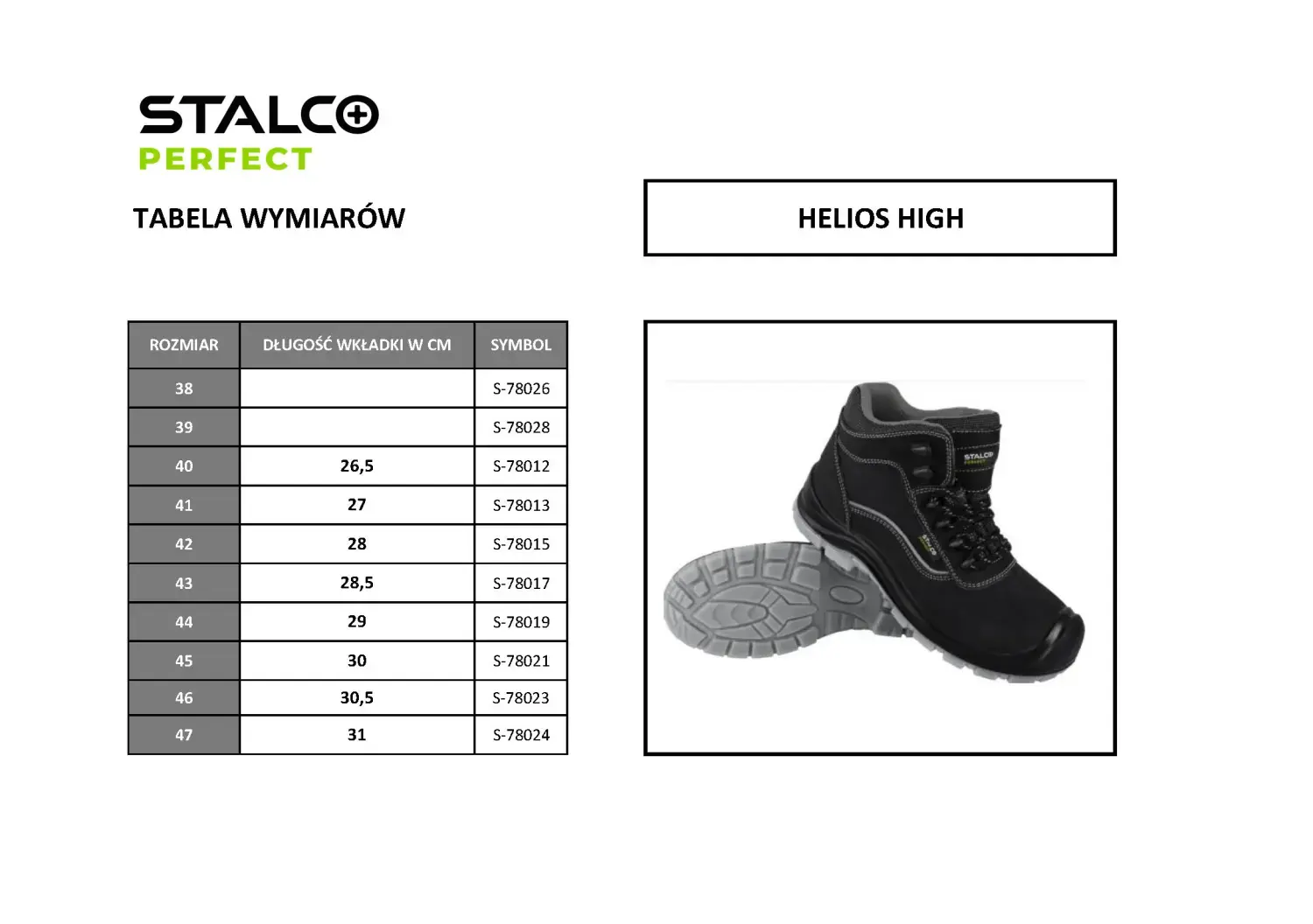 HELIOS HIGH S3 leather boot 39 STALCO PERFECT S-78028