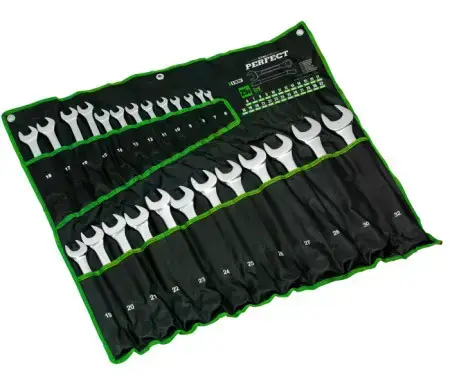 Polished combination wrenches 6 - 32 mm, 25 pcs STALCO PERFECT S-76755