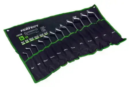 Bent ring wrenches 6 - 32 mm, 12 pcs STALCO PERFECT S-76763