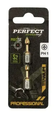 1/4" Phillips - blister PH 1x25mm TITANIUM (2 pcs) STALCO PERFECT S-66391