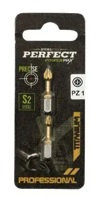 1/4" Pozidriv - blister PZ 1x25mm TITANIUM (2 pcs) STALCO PERFECT S-66398