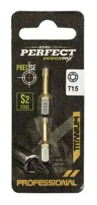 1/4" Torx - blister TORX 15x25mm TITANIUM (2 pcs) STALCO PERFECT S-66405