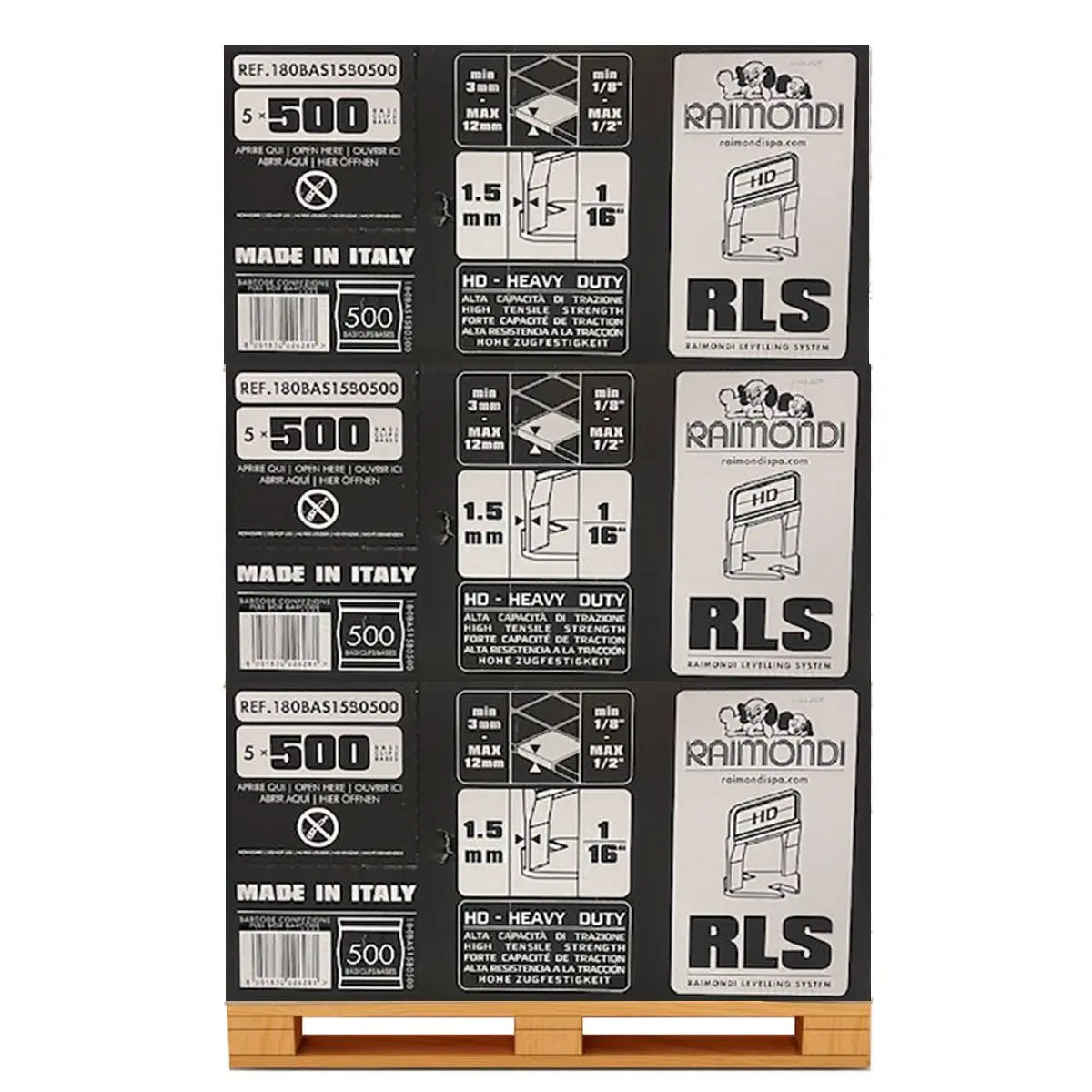 Raimondi Leveling Clips 1.5 mm pallet 40,000 pieces